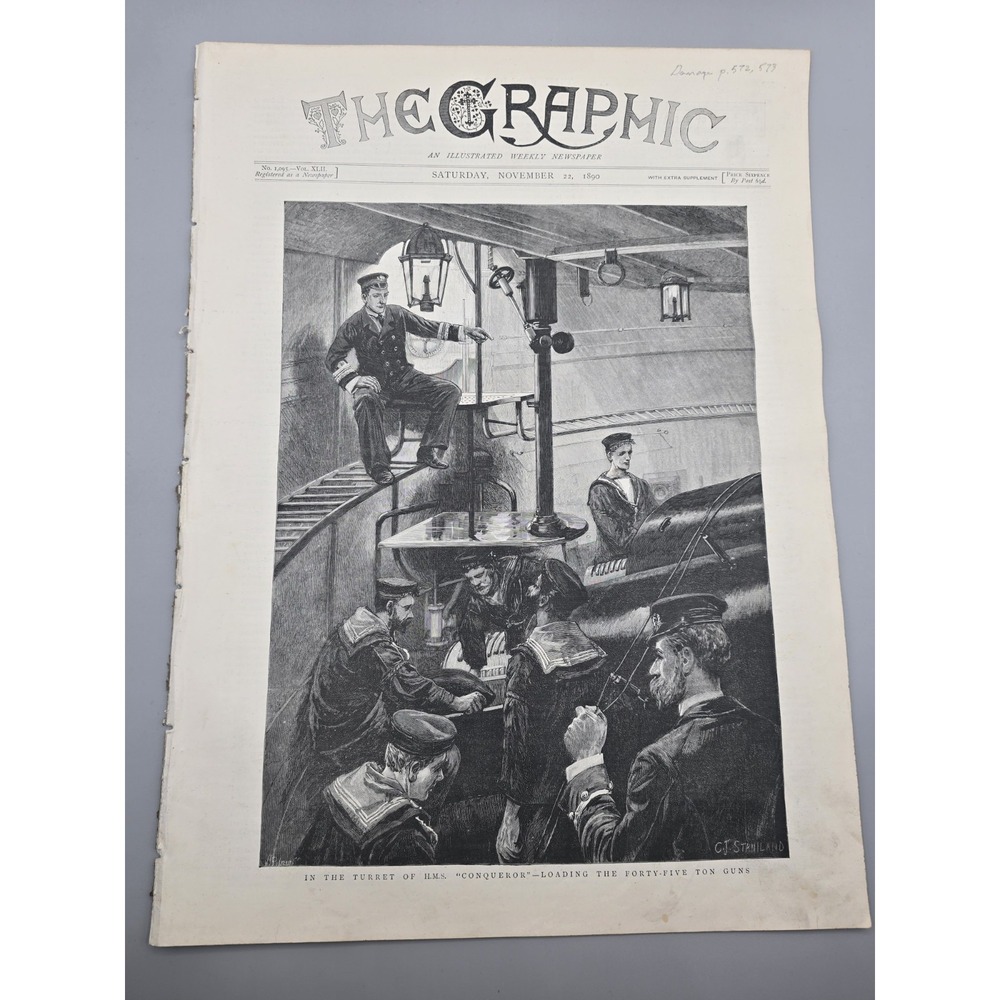 The Graphic Illustrated November‎ 22, 1890 Antique Newspaper Color Lithographs